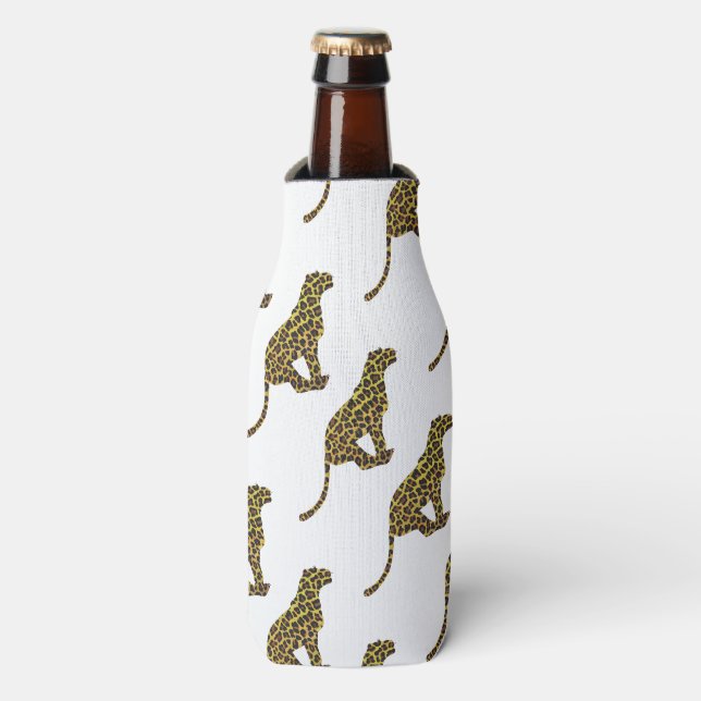 Rafraîchisseur Pour Bouteille Siloette léopard Brown et jaune (Bottle Devant)