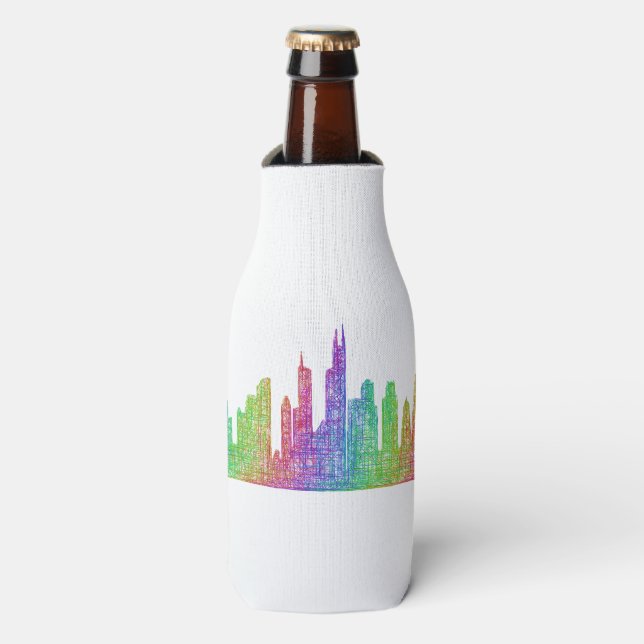 Rafraîchisseur Pour Bouteille Skyline de Chicago (Bottle Devant)
