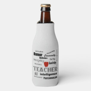 Rafraîchisseur Pour Bouteille Teacher Pride Texte Design-Rouge Pomme