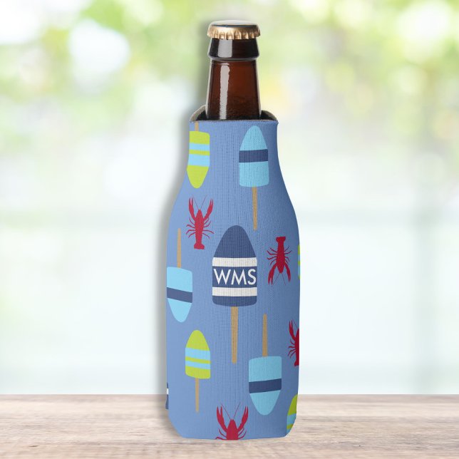Rafraîchisseur Pour Bouteille Thème nautique Bouée et homard monogrammée (Créateur téléchargé)