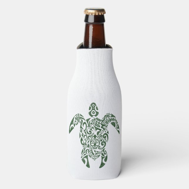 Rafraîchisseur Pour Bouteille Tortue de style tribal Letterpress (Bottle Devant)