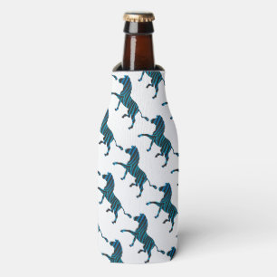 Rafraîchisseur Pour Bouteille Zèbre noir et bleu de silhouette