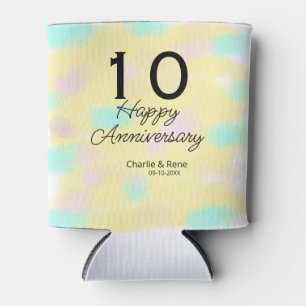 Rafraîchisseur Pour Canette 10 ans anniversaire de mariage jaune pastel nom ré