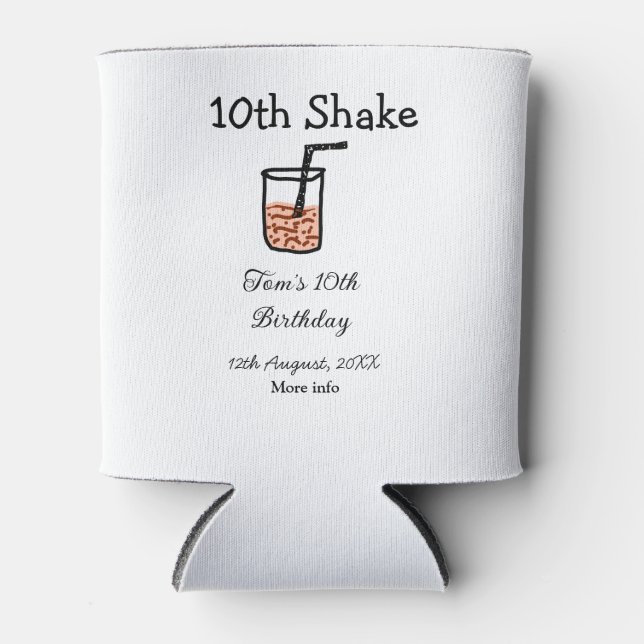 Rafraîchisseur Pour Canette 10e Shake 10e anniversaire heureux milkshake scrib (Devant)