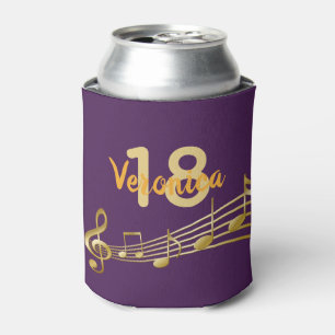 Rafraîchisseur Pour Canette 18e anniversaire de la fête de l'or violet notes d