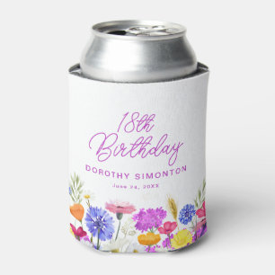 Rafraîchisseur Pour Canette 18e anniversaire fête violet Fleur sauvage personn