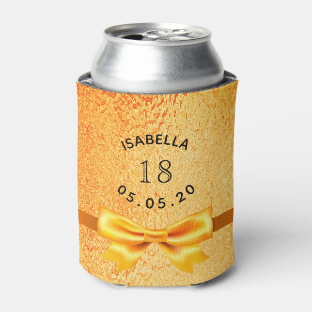 Rafraîchisseur Pour Canette 18e anniversaire or élégant arc (Can devant)