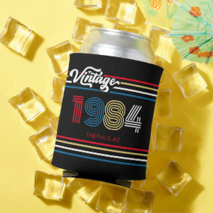 Rafraîchisseur Pour Canette 1984 Retro Stripe Vintage âge personnalisé - Année