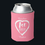 Rafraîchisseur Pour Canette 1ST paper wedding anniversary heart<br><div class="desc">Un design pour célébrer votre première année de mariage. Ce premier anniversaire mariage design a un coeur blanc peint, avec le texte Papier, 1er, anniversaire . Si vous voulez de l'aide pour customiser ce design s'il vous plaît contactez-moi, leur est un demander ce bouton de designer, juste en dessous de...</div>