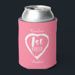 Rafraîchisseur Pour Canette 1ST paper wedding anniversary heart<br><div class="desc">Un design pour célébrer votre première année de mariage. Ce premier anniversaire mariage design a un coeur blanc peint, avec le texte Papier, 1er, anniversaire . Si vous voulez de l'aide pour customiser ce design s'il vous plaît contactez-moi, leur est un demander ce bouton de designer, juste en dessous de...</div>