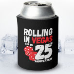 Rafraîchisseur Pour Canette 25e Anniversary Married 25 ans<br><div class="desc">Unique 25th anniversary gift for husband & wife or married couple a romantic weekend getaway to Las Vegas to celebrate their marriage ! Novty to remember your Vegas trip a second honeymoon vacation ou wedding party you never had. "Rolling in Vegas for my 25th Anniversary" his & her anniversary quota...</div>