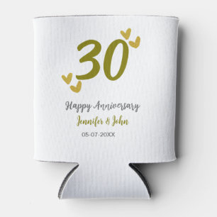 Rafraîchisseur Pour Canette 30e anniversaire heureux couple de mariages gris d