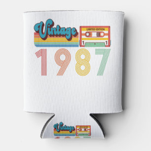 Rafraîchisseur Pour Canette 34e anniversaire Vintage Retro 1987 Bande de casse