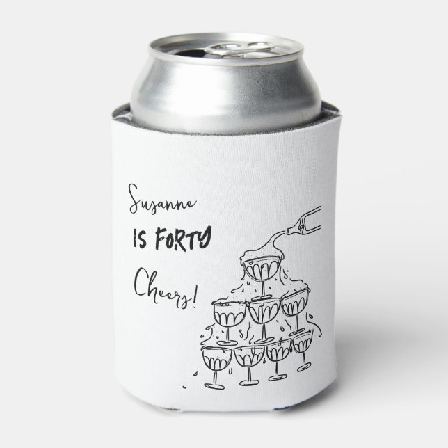 Rafraîchisseur Pour Canette 40 ans Anniversaire Champagne tour funky (Can devant)
