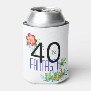 Rafraîchisseur Pour Canette 40 et quarantième fête d'anniversaire tropicale