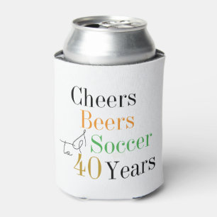 Rafraîchisseur Pour Canette 40e Anniversaire Soccer Cheers Bières Mini Fête