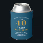 Rafraîchisseur Pour Canette 40th Birthday Blue And Gold Ajouter Votre Nom<br><div class="desc">Gardez ces boissons de fête du 40e anniversaire cool avec ce schéma de couleurs classique de bleu et or peut refroidir. Modifiez facilement le texte avec le modèle fourni. Découvrez notre gamme de cadeaux d'anniversaire et des idées d'offre de fête pour plus de grands designs.</div>