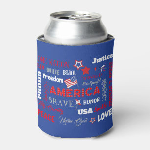 Rafraîchisseur Pour Canette 4 juillet Amérique USA Mots texte personnalisé