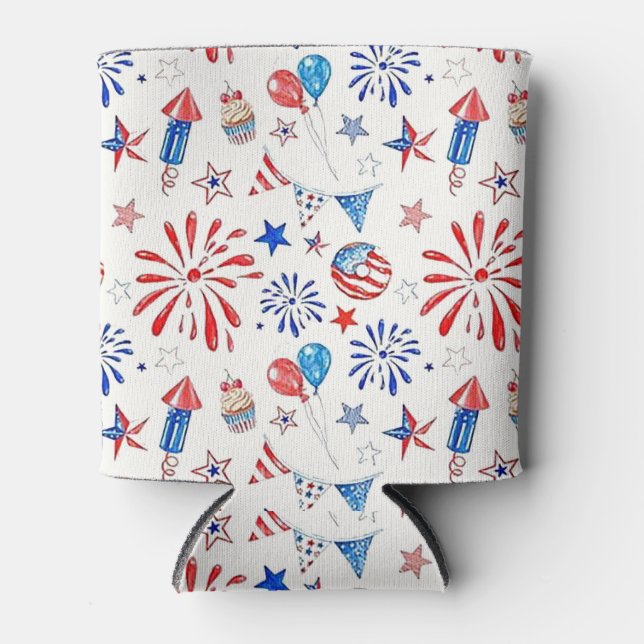 Rafraîchisseur Pour Canette 4 juillet fête (Devant)