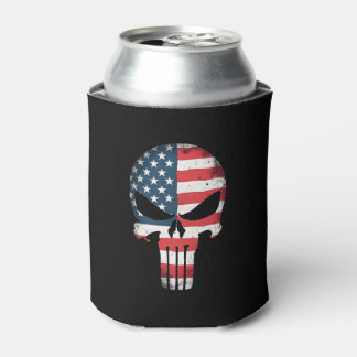 Rafraîchisseur Pour Canette 4th Of July Shirt For Women Men American Flag Skul