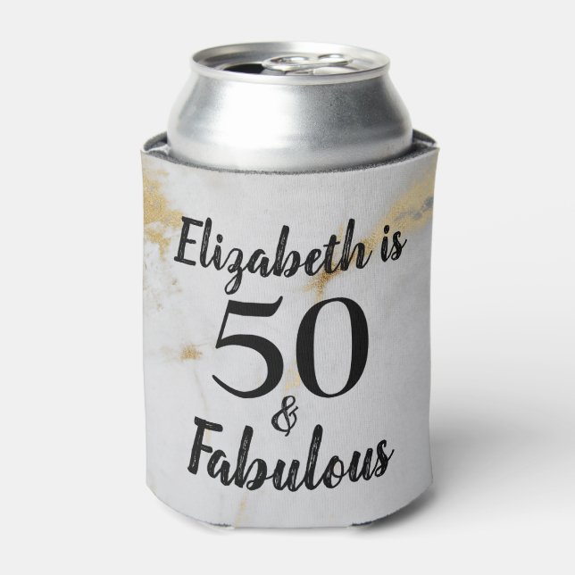 Rafraîchisseur Pour Canette 50 et fabuleux marbre gris or avec texte noir (Can devant)