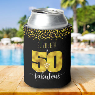 Rafraîchisseur Pour Canette 50 et fabuleux points d'or glam d'anniversaire noi