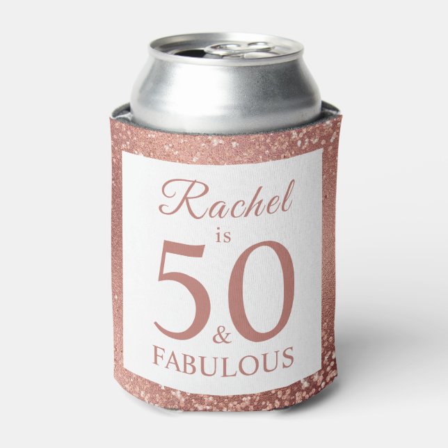 Rafraîchisseur Pour Canette 50 et fabuleux Rose Gold 50e fête d'anniversaire (Can devant)