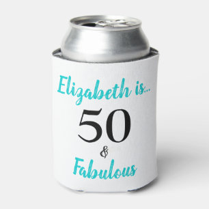 Rafraîchisseur Pour Canette 50 et Fabuleux Turquoise fête d'anniversaire
