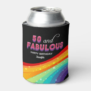 Rafraîchisseur Pour Canette 50 et Fabulous Rainbow Sparkle fête d'anniversaire
