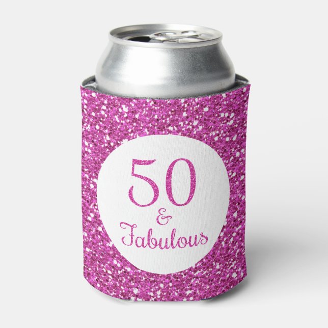 Rafraîchisseur Pour Canette 50 & Fabuleux Anniversaire Parties scintillant ros (Can devant)