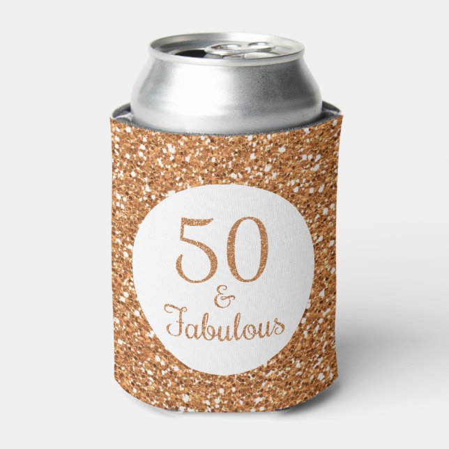 Rafraîchisseur Pour Canette 50 & Fabuleux anniversaire Sparkly Gold Parties sc (Can devant)