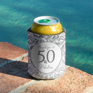 Rafraîchisseur Pour Canette 50 & Fabuleux Motif floral gris décoratif