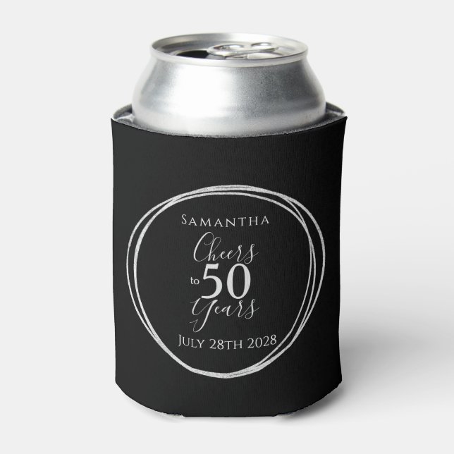 Rafraîchisseur Pour Canette 50e anniversaire Black Silver encourage à 50 ans (Can devant)