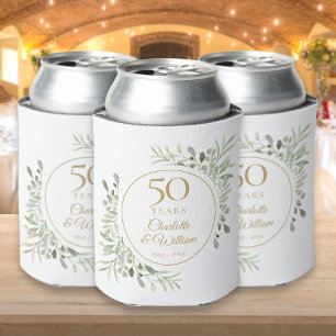 Rafraîchisseur Pour Canette 50e anniversaire de mariage aquarelle verdure