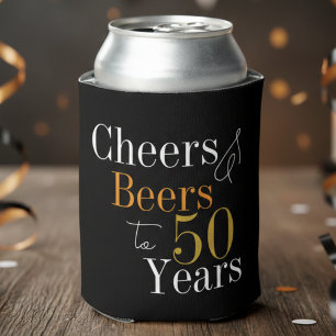 Rafraîchisseur Pour Canette 50e anniversaire Soeurs et bières Black Gold Party