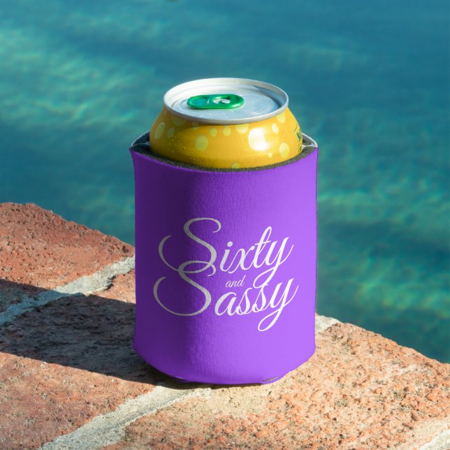 Rafraîchisseur Pour Canette 60 Sassy 60e anniversaire Bright Purple Can Cooler (Piscine in situ)