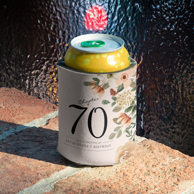 Rafraîchisseur Pour Canette 70e anniversaire Vintage Floral (70th Birthday Vintage Floral Can Cooler
Sophisticated and elegant addition to any birthday party.)