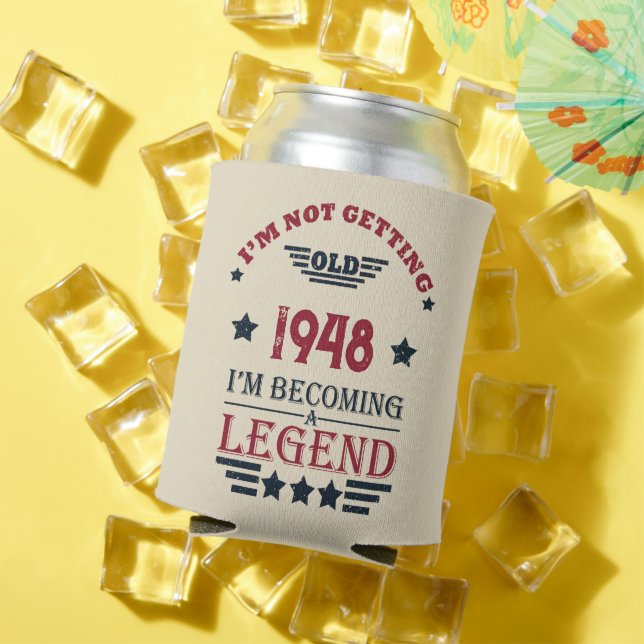 Rafraîchisseur Pour Canette 75e anniversaire vintage personnalisé (Été in situ)