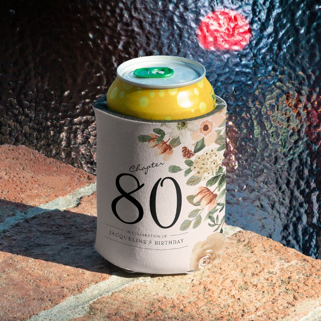 Rafraîchisseur Pour Canette 80e anniversaire Vintage Floral (80th Birthday Vintage Floral Can Cooler
Sophisticated and elegant addition to any birthday party.)