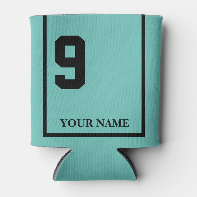 Rafraîchisseur Pour Canette 9 Turquoise avec Couverture de selle Cheval Noir P (Devant)