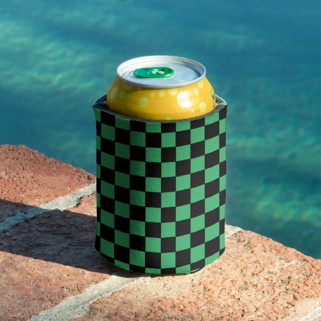 Rafraîchisseur Pour Canette à damiers vert et noir (Piscine in situ)