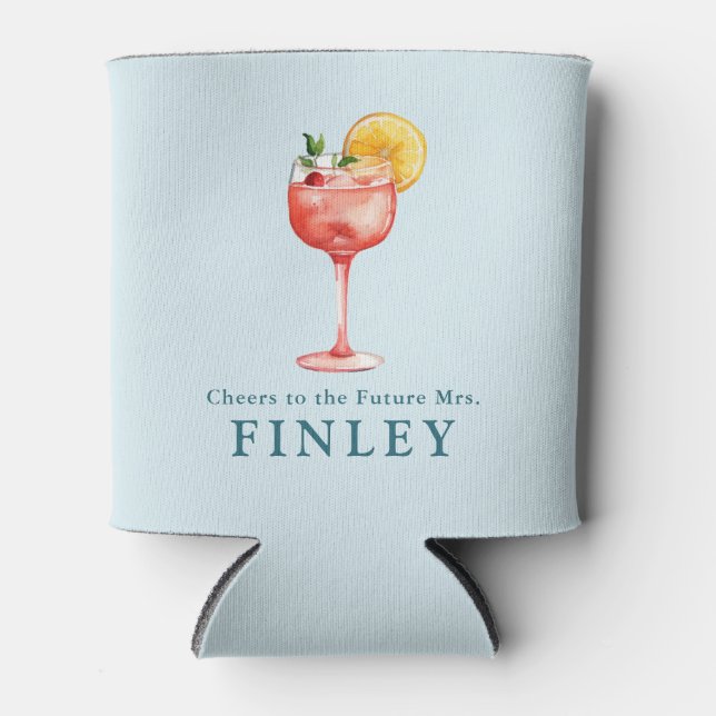 Rafraîchisseur Pour Canette À la future Mme Light Blue pour sa Baby Shower (Devant)