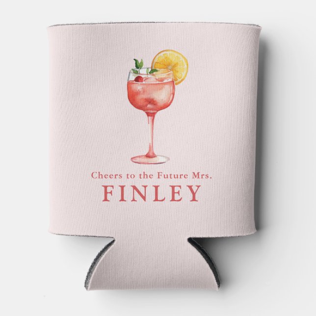 Rafraîchisseur Pour Canette À la future Mme rose clair pour la fête de mariage (Devant)