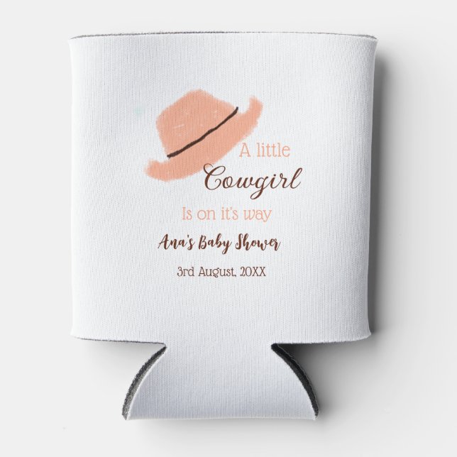 Rafraîchisseur Pour Canette A little cowgirl is on it's way orange baby shower (Devant)