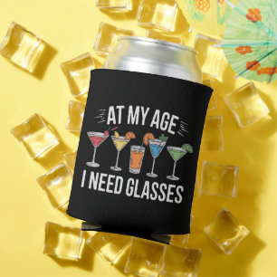 Rafraîchisseur Pour Canette À mon âge, j'ai besoin de lunettes, drôle de vin A