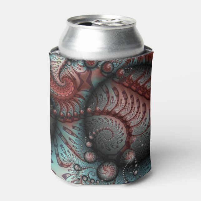 Rafraîchisseur Pour Canette Abstrait Imaginaire dynamique Fractal Art Brown Bl (Can devant)