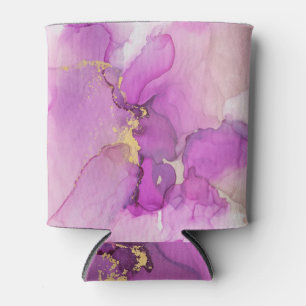 Rafraîchisseur Pour Canette Abstrait violet, or : mélange d'acryliques.
