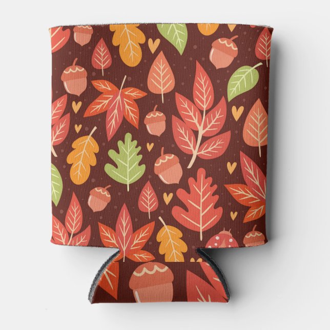 Rafraîchisseur Pour Canette Acornes, feuilles d'automne, papier peint de la fo (Devant)
