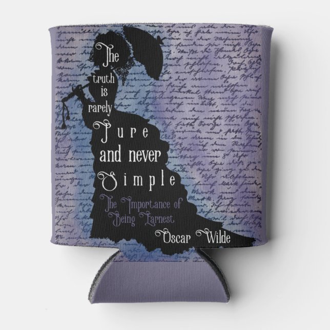 Rafraîchisseur Pour Canette Affiche de silhouette de citation d'Oscar Wilde (Devant)