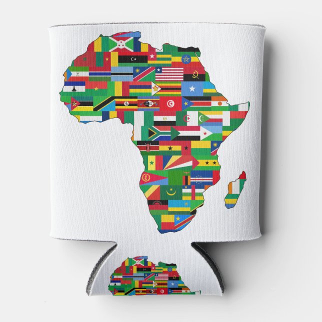 Rafraîchisseur Pour Canette Africa Continent Countries Flags Map Nations (Devant)